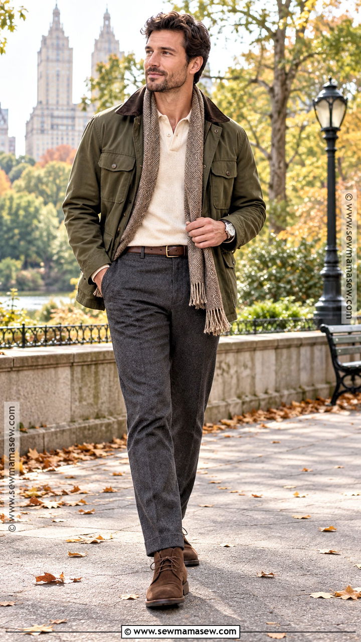 Mens Fall Field Jacket And Dress Trousers Outfit - 20 men fall outfits dressy