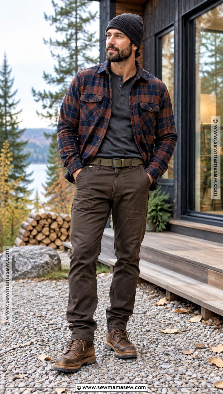 Mens Fall Flannel Overshirt Outfit - 20 fall fashion outfits for men