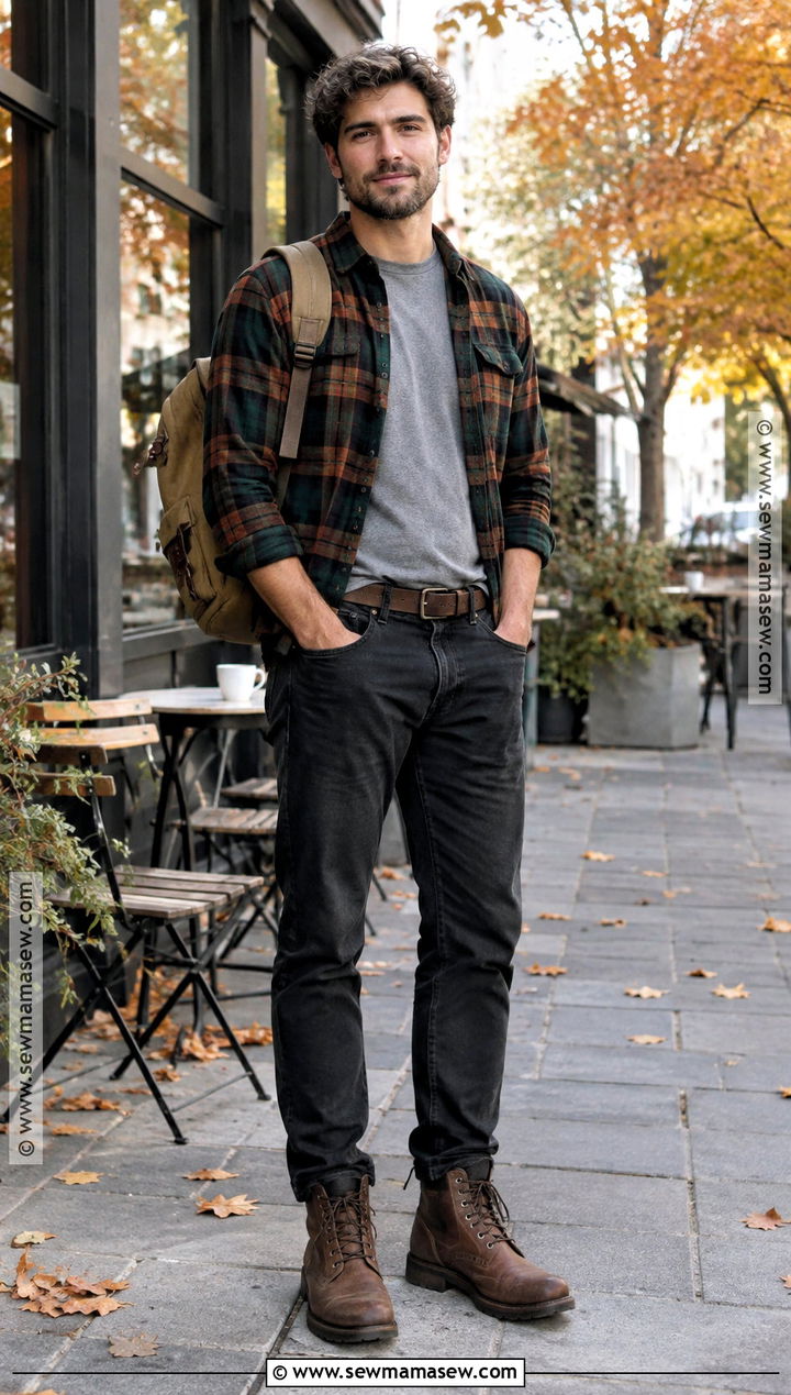 Mens Fall Flannel Shirt Outfit - 20 fall outfits men aesthetic