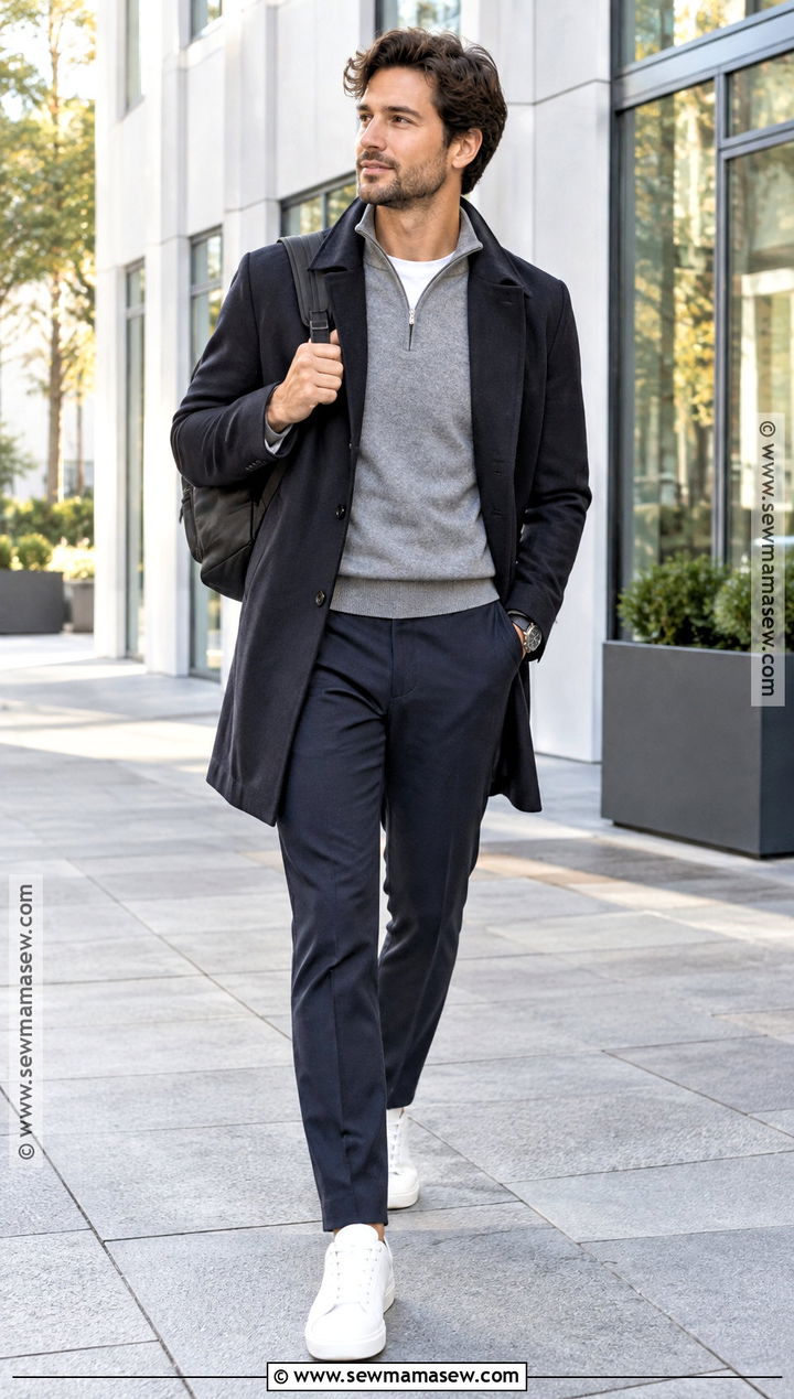 Mens Fall Half Zip Sweater Outfit - 20 outfit inspo fall ideas for men