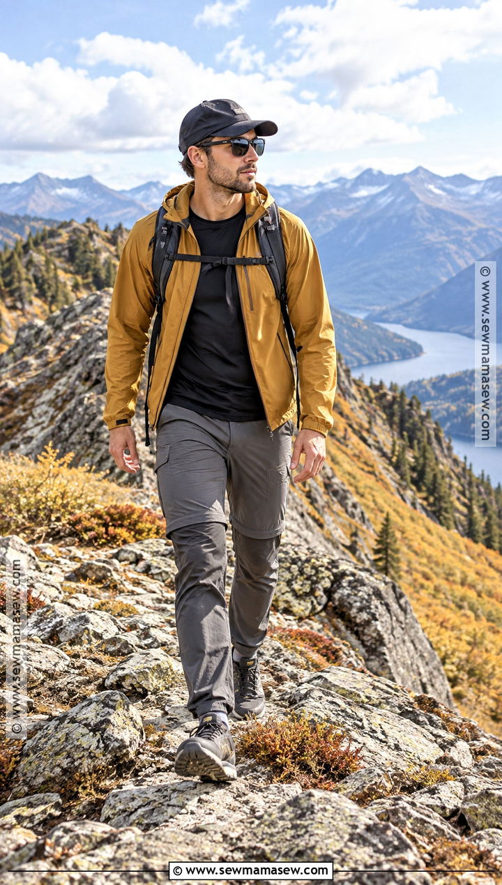 Mens Fall Hiking Outfit With A Windbreaker - 15 mens hiking outfit fall ideas
