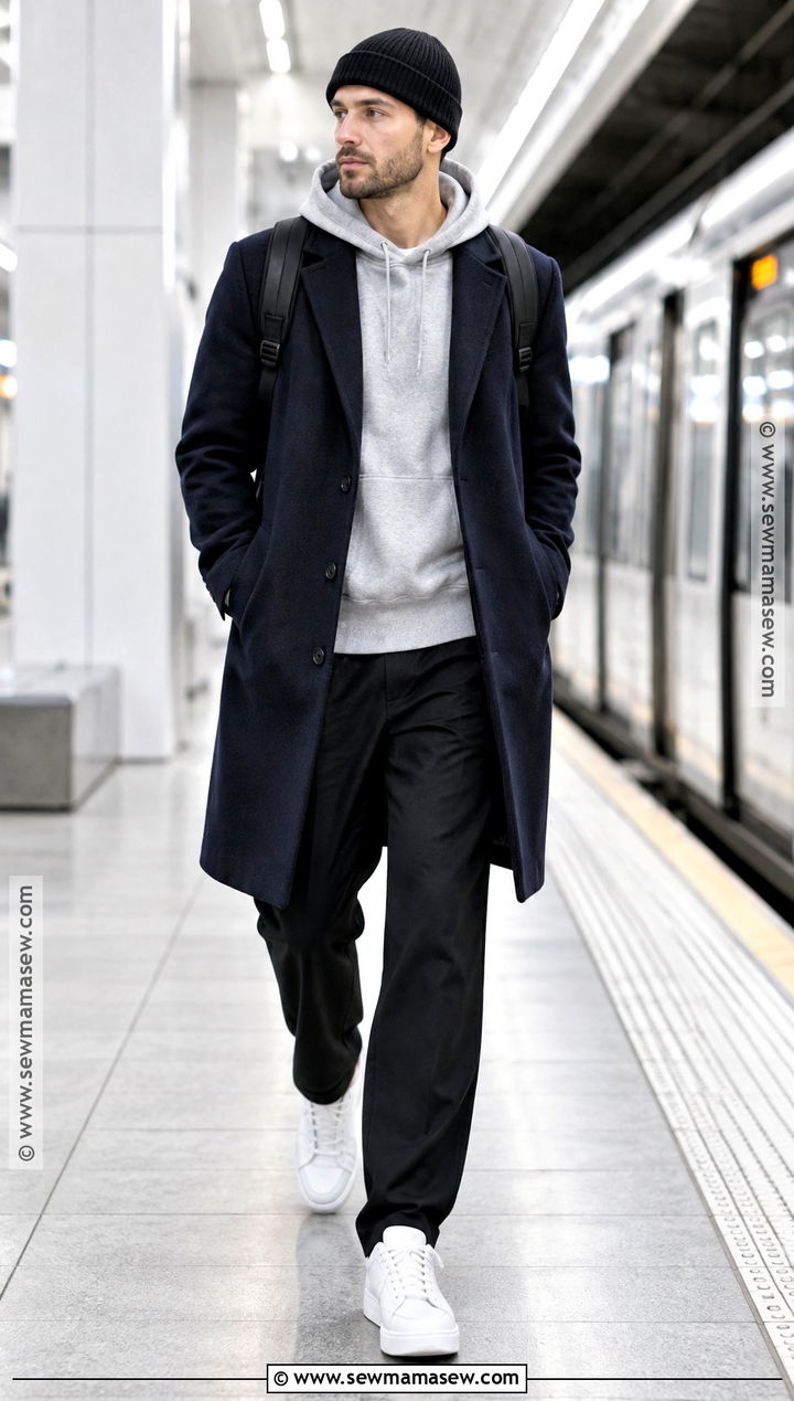 Mens Fall Hoodie And Overcoat Outfit - 20 outfit inspo fall ideas for men