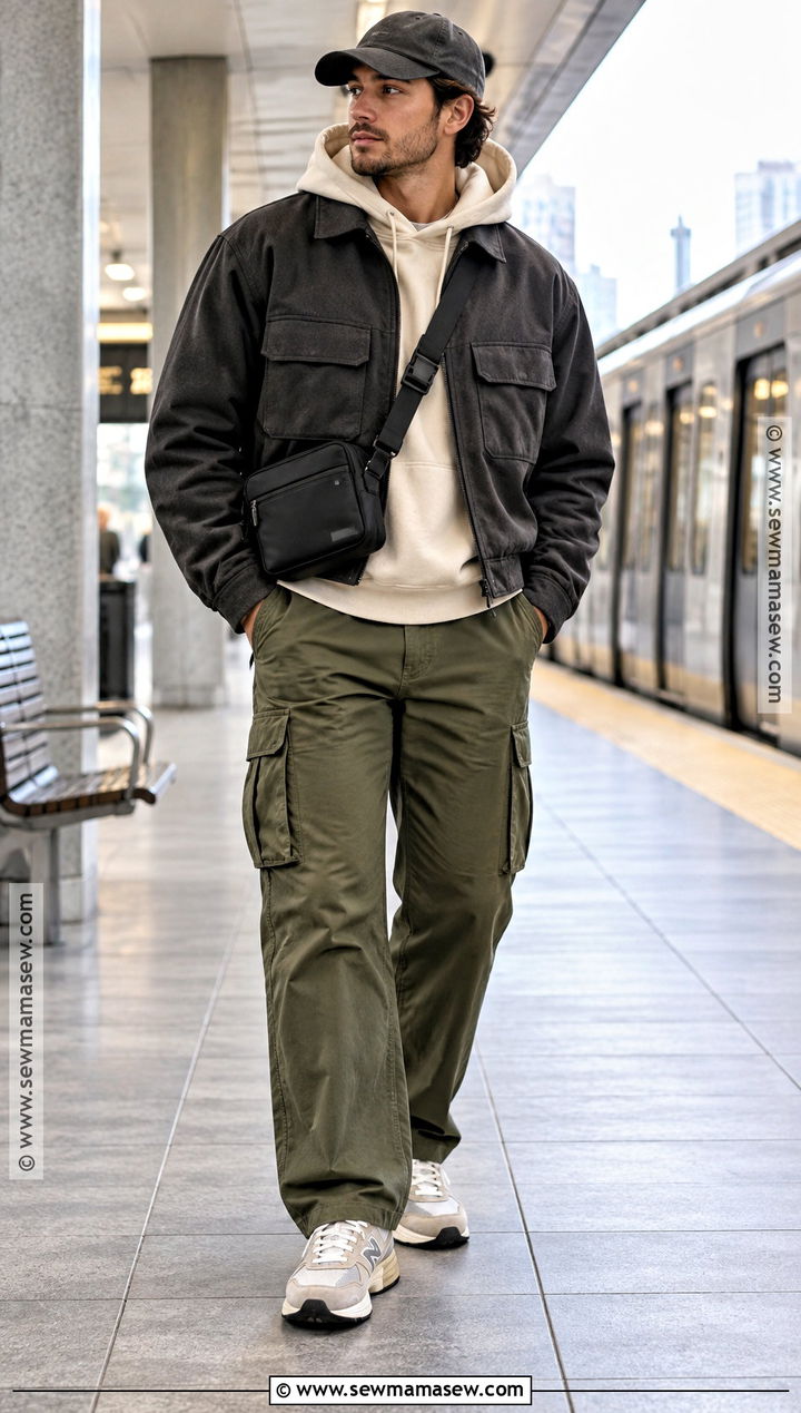 Mens Fall Hoodie Cargo Pants Outfit - 20 fall clothes for men