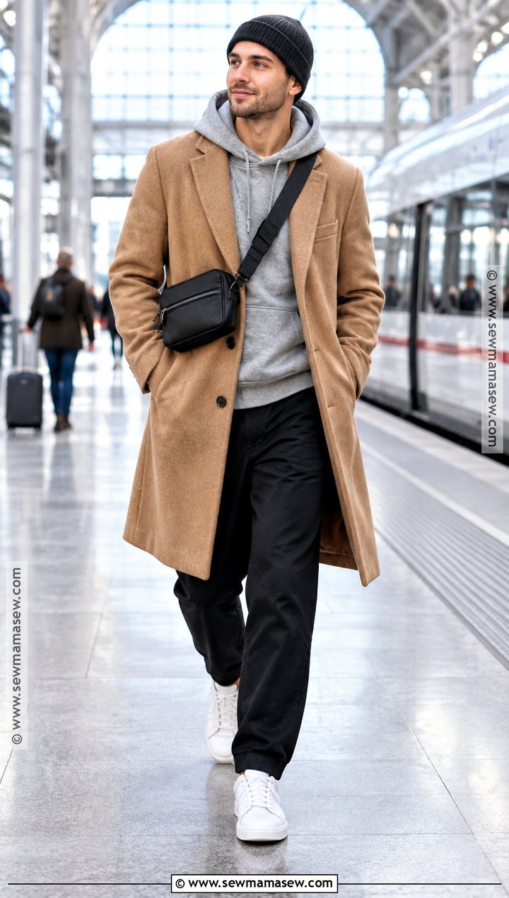 Mens Fall Hoodie and Overcoat Outfit - 15 Fall Fashion Ideas for Men 2026