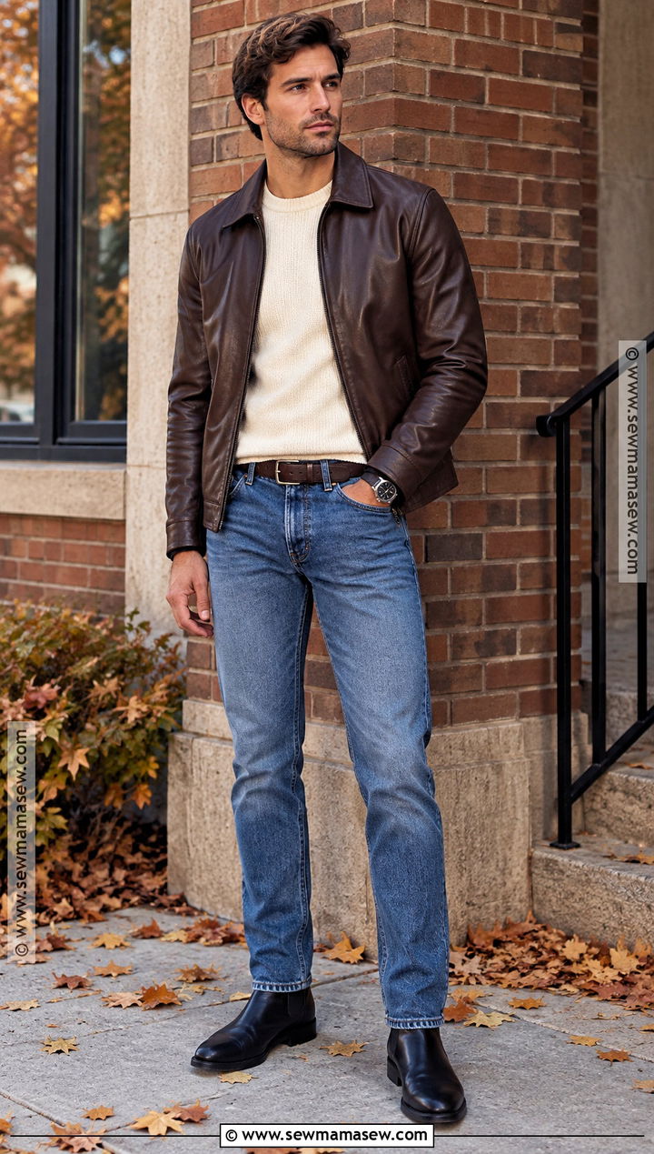 Mens Fall Leather Jacket Outfit - 20 fall outfits men aesthetic