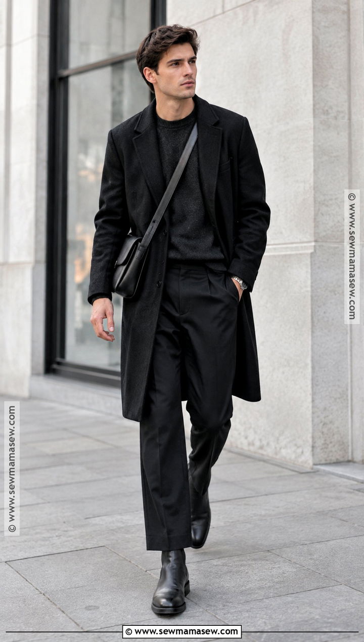Mens Fall Monochrome Black Outfit - 20 fall outfits men aesthetic