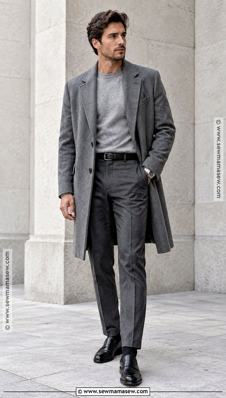 Mens Fall Monochrome Gray Outfit - 15 men's fall fashion ideas 2026