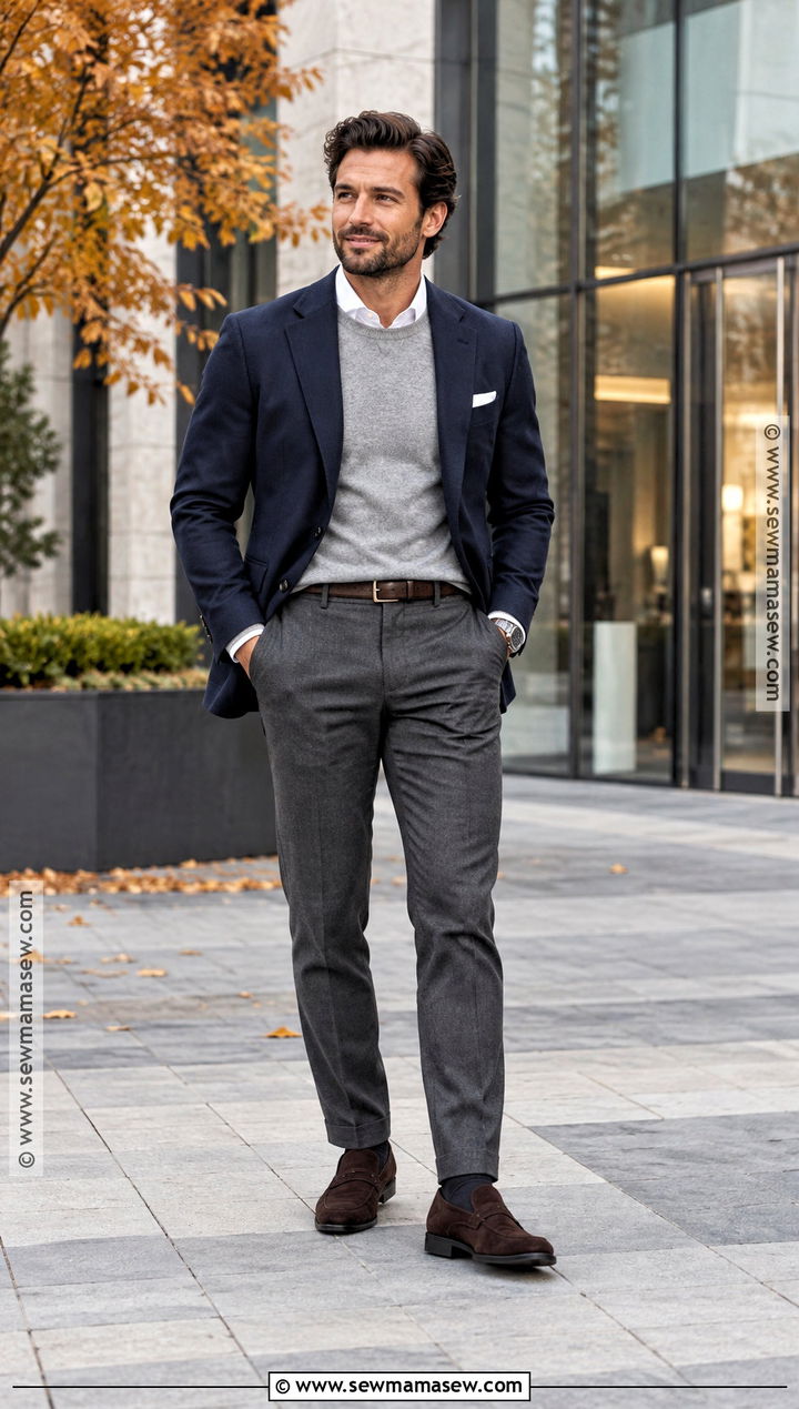 Mens Fall Navy Blazer Outfit - 20 fall fashion outfits for men