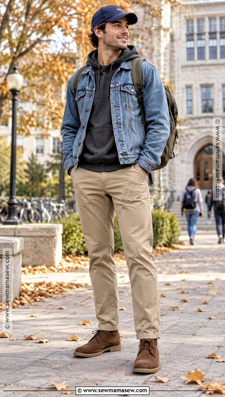 Mens Fall Outfit With Denim Jacket - 15 fall outfits for men 2026