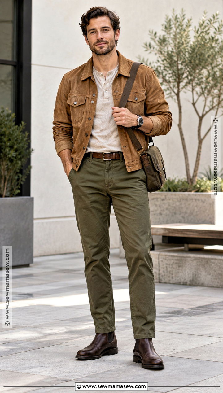 Mens Fall Outfit With Suede Jacket - 15 fall outfits for men 2026