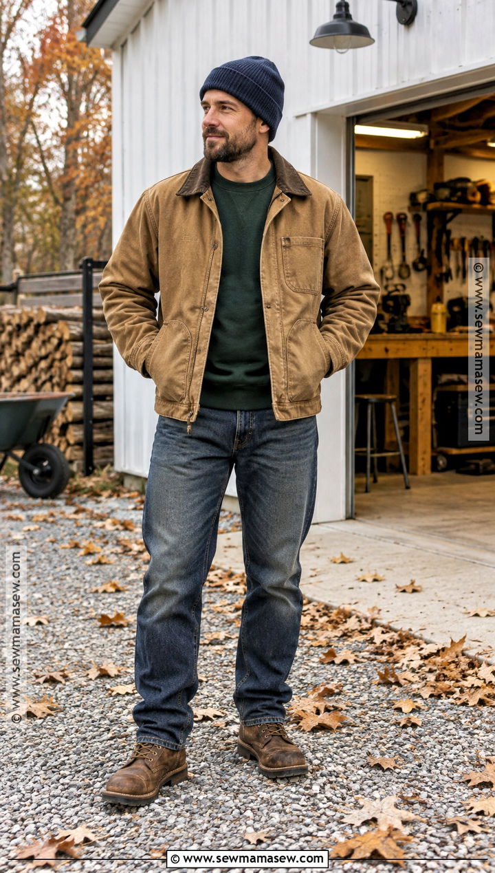 Mens Fall Outfit With Workwear Jacket - 15 fall outfits for men 2026