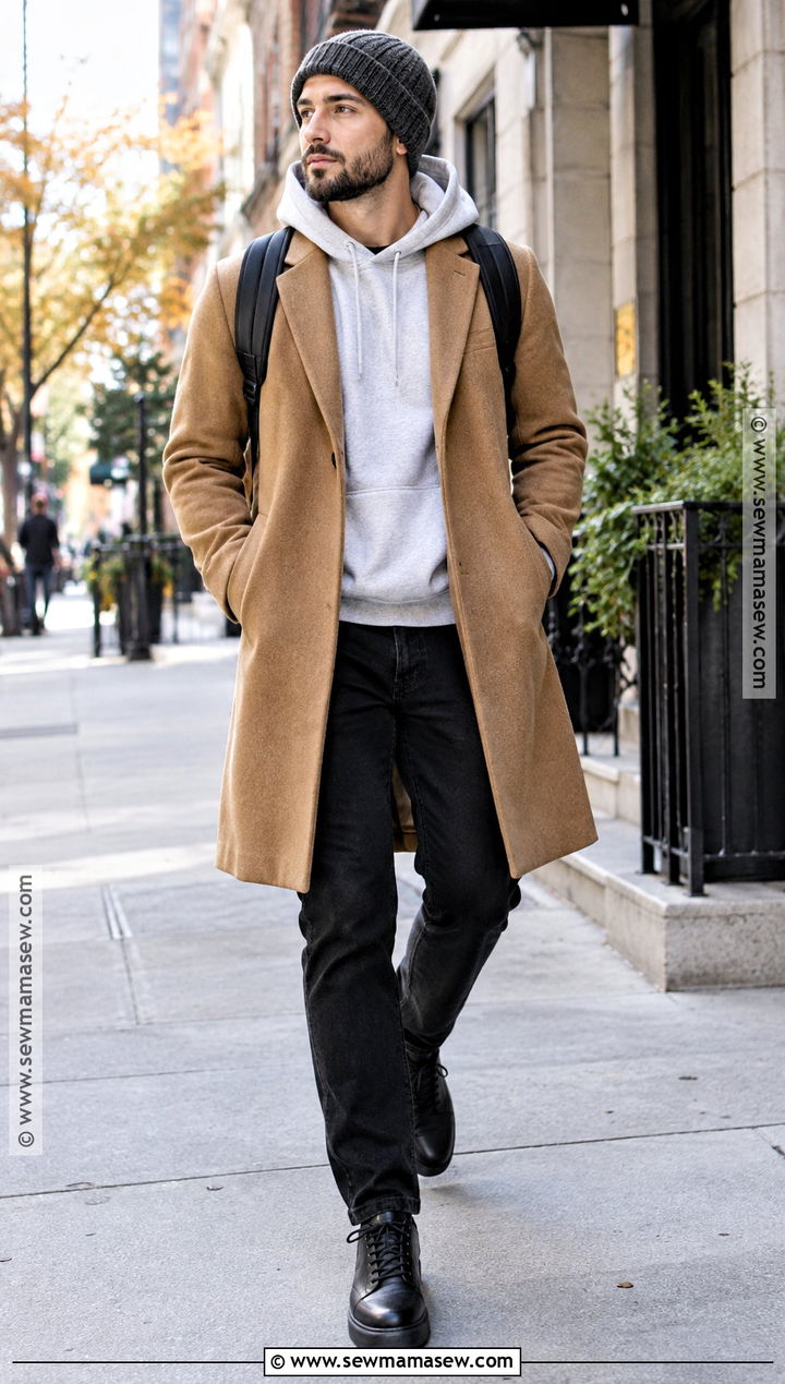 Mens Fall Overcoat and Hoodie Outfit - 15 men's fall fashion ideas 2026