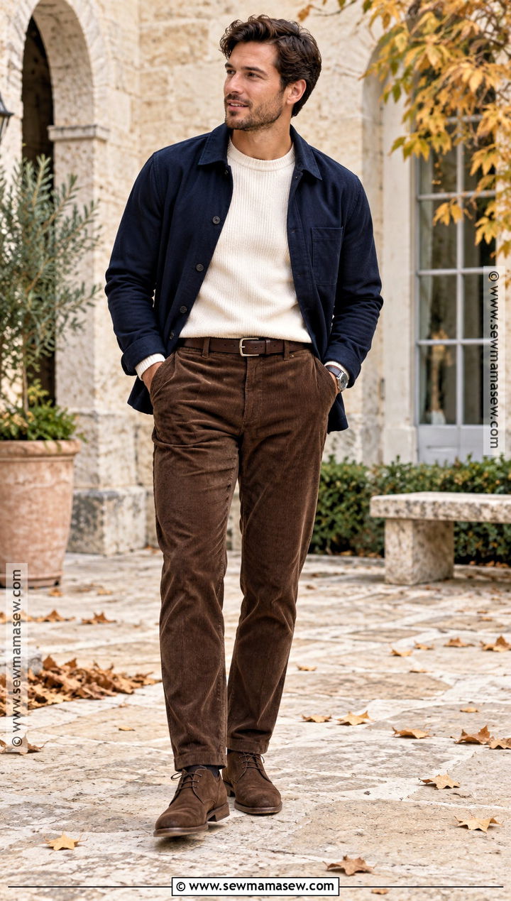 Mens Fall Overshirt And Corduroy Pant Outfit - 15 mens fall capsule wardrobe ideas