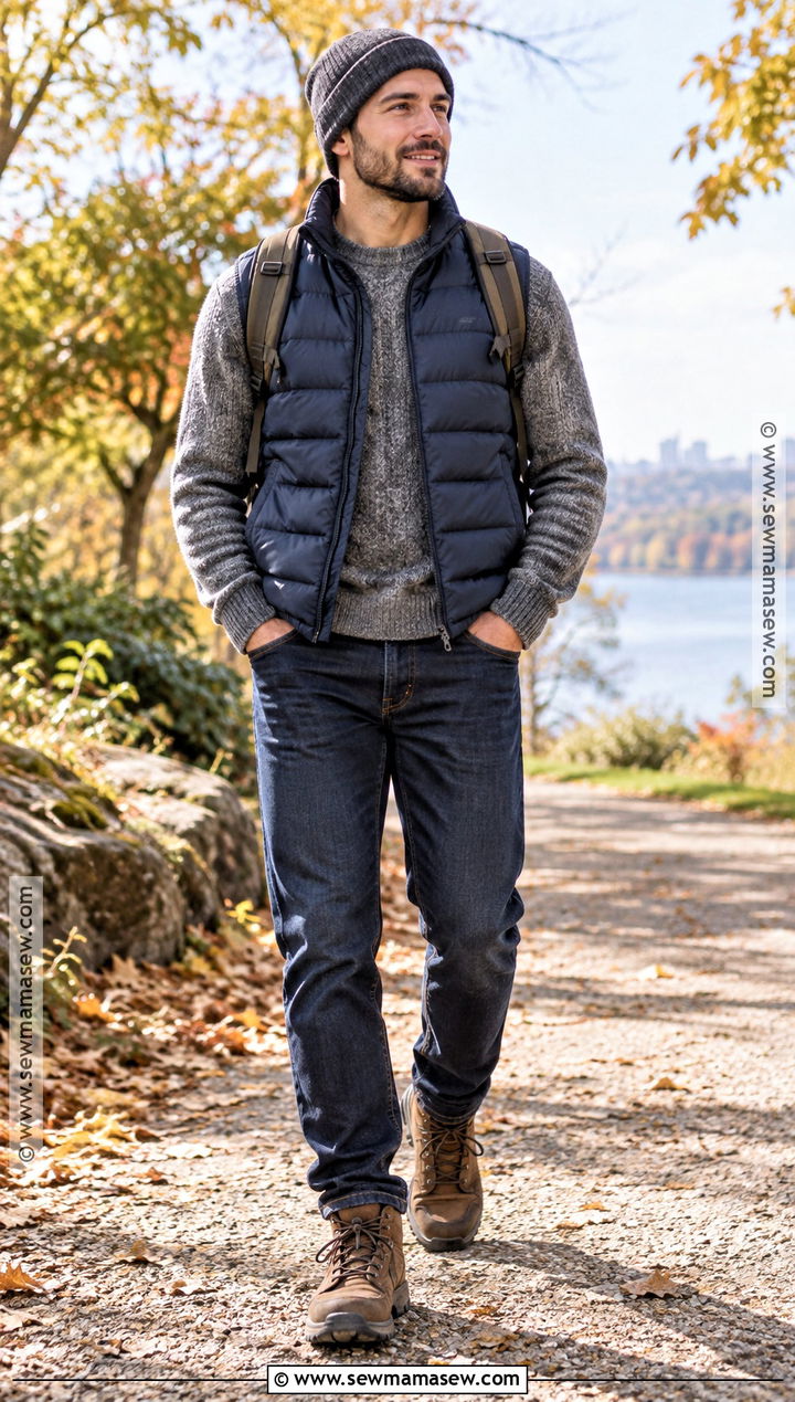 Mens Fall Puffer Vest Outfit - 20 fall fashion outfits for men