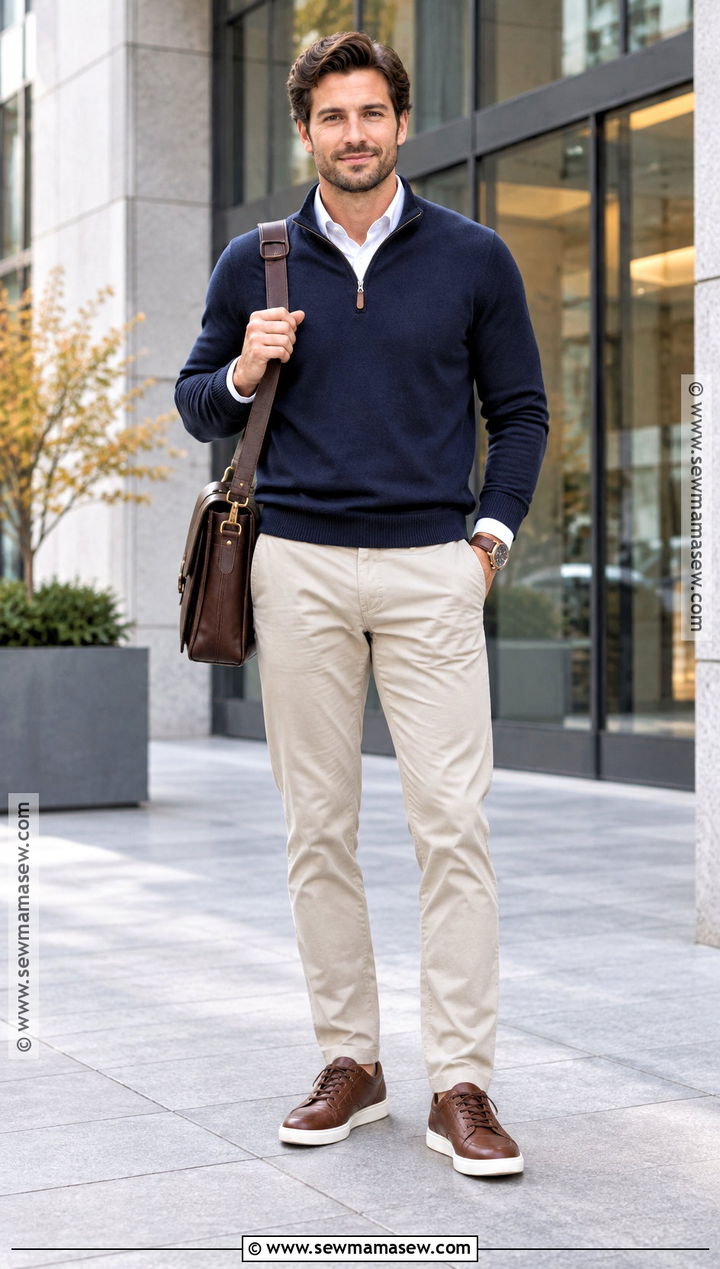 Mens Fall Quarter Zip and Chinos Outfit - 15 men's fall fashion ideas 2026