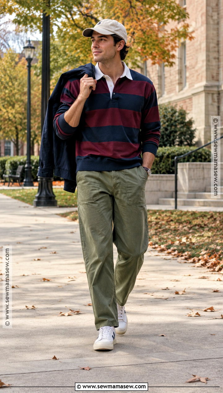 Mens Fall Rugby Shirt Outfit - 20 outfit inspo fall ideas for men