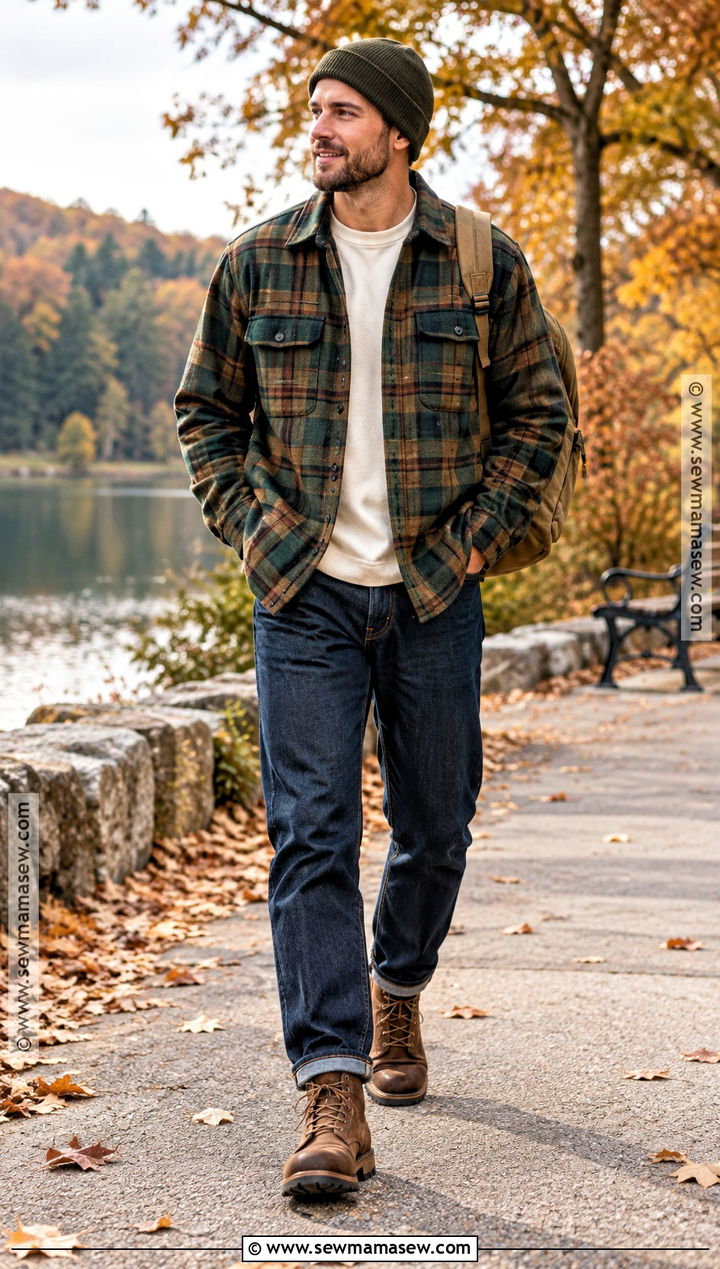 Mens Fall Street Style With A Flannel Overshirt - 20 mens fall outfits street style