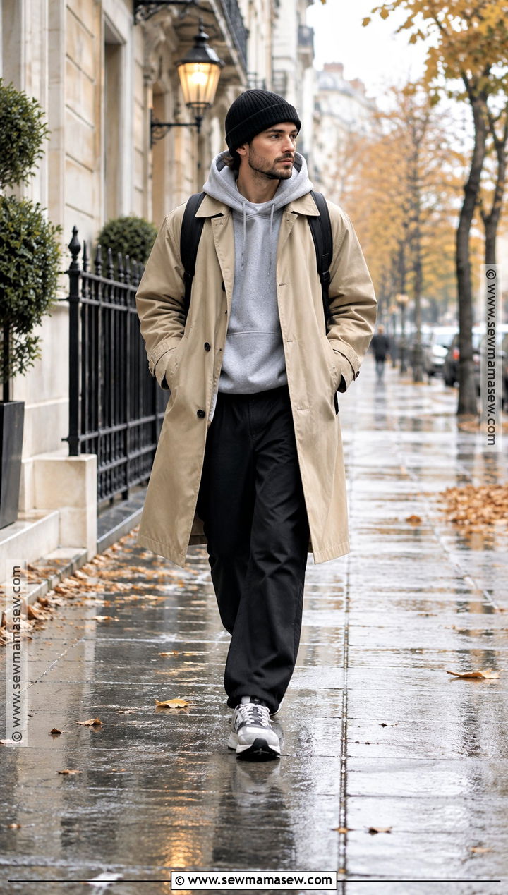 Mens Fall Street Style With A Hoodie And Trench Coat - 20 mens fall outfits street style
