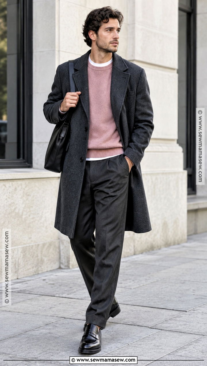 Mens Fall Street Style With A Pink Sweater - 20 mens fall outfits street style