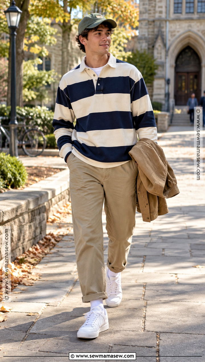 Mens Fall Street Style With A Rugby Shirt - 20 mens fall outfits street style