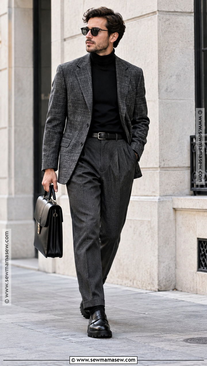 Mens Fall Street Style With A Turtleneck And Blazer - 20 mens fall outfits street style