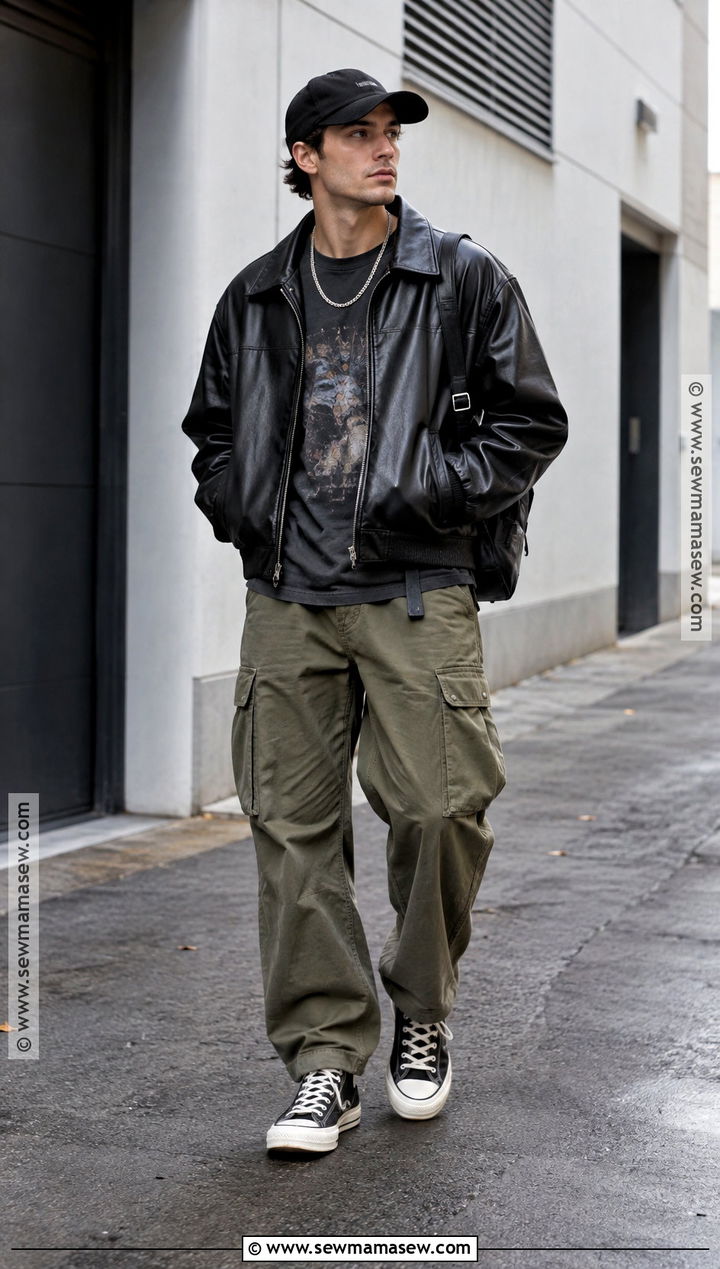 Mens Fall Streetwear Leather Jacket Outfit - 15 Mens Fall Fashion Streetwear Ideas