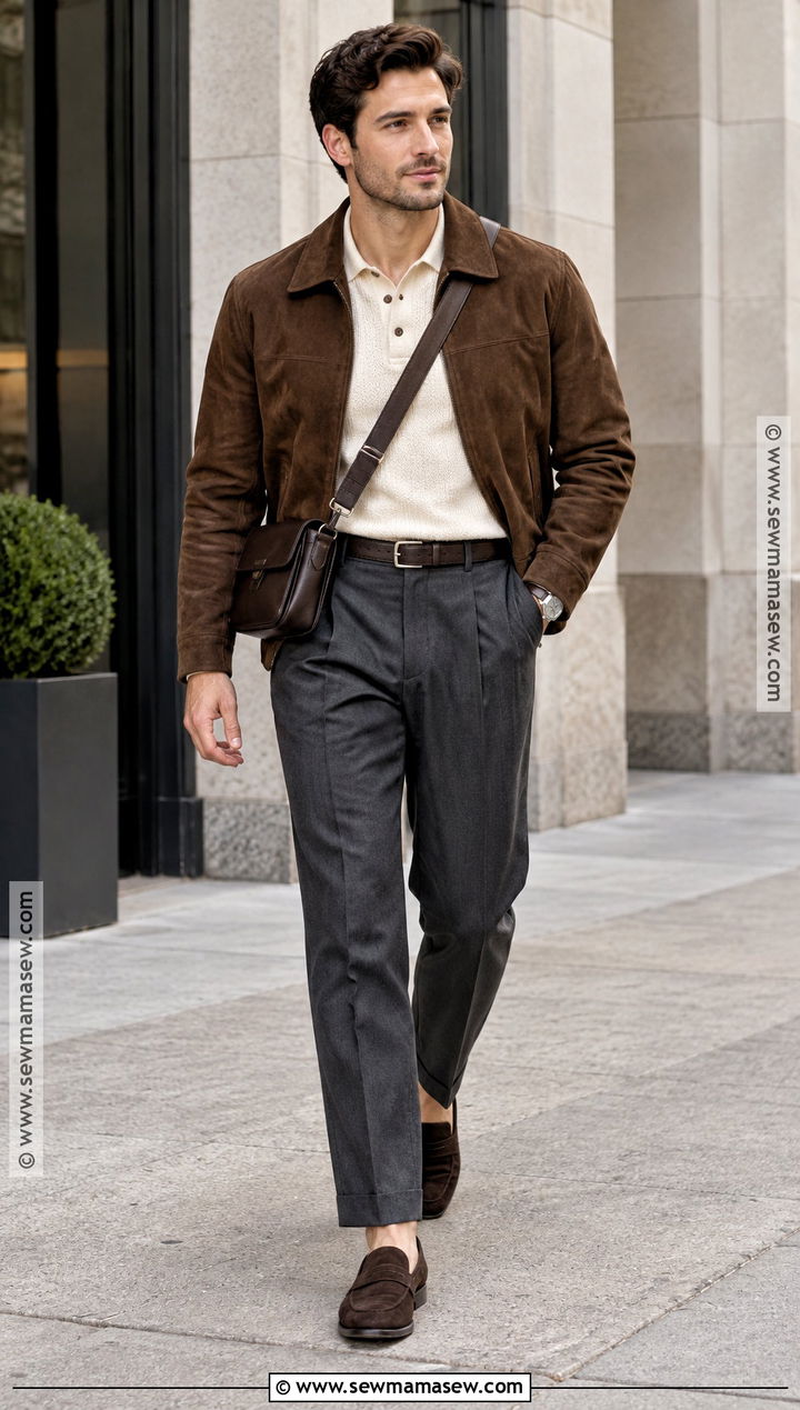 Mens Fall Suede Jacket Outfit - 20 outfit inspo fall ideas for men