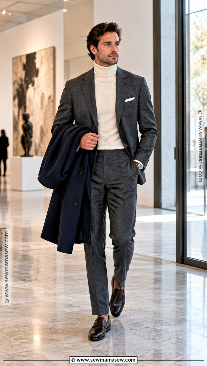 Mens Fall Suit And Turtleneck Outfit - 20 outfit inspo fall ideas for men