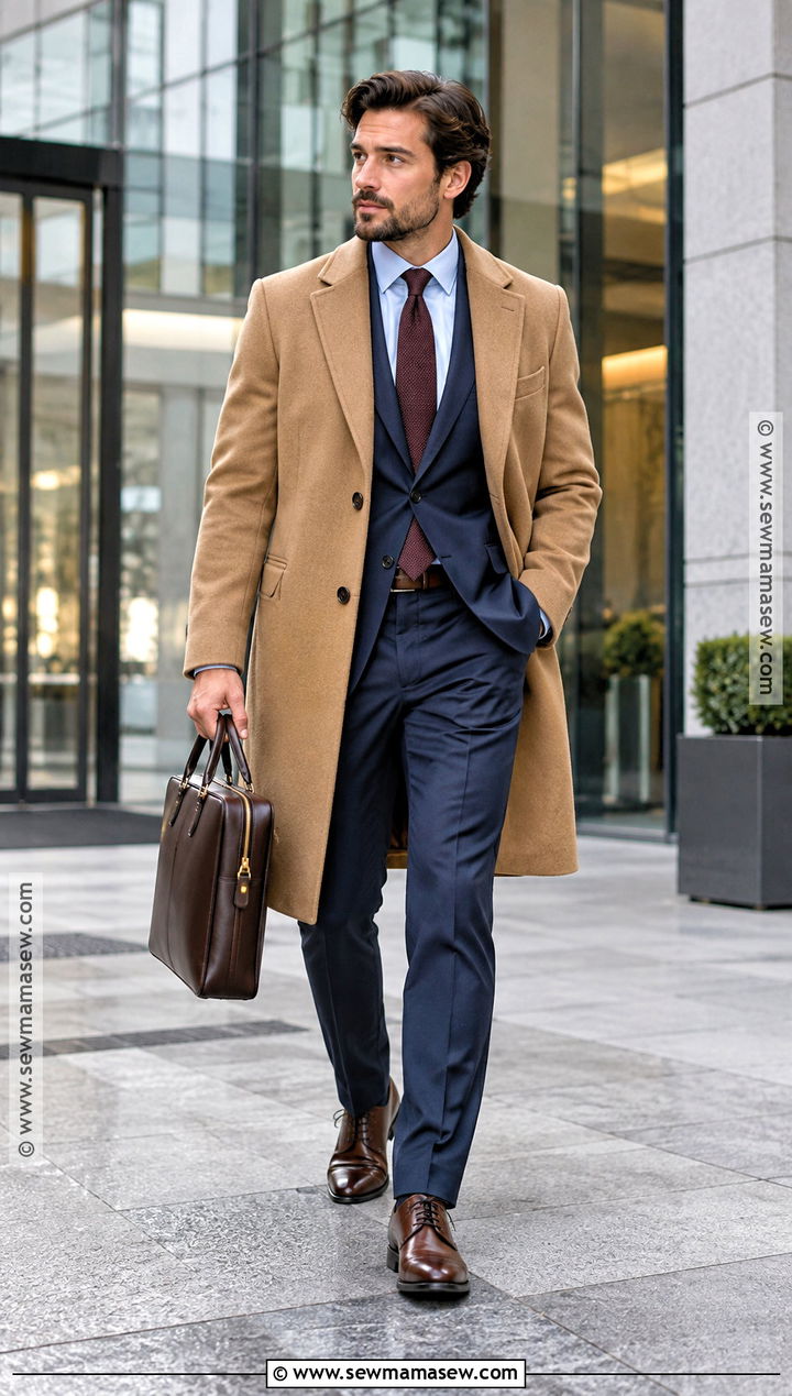 Mens Fall Suit and Overcoat Outfit - 15 Fall Wear Ideas for Men