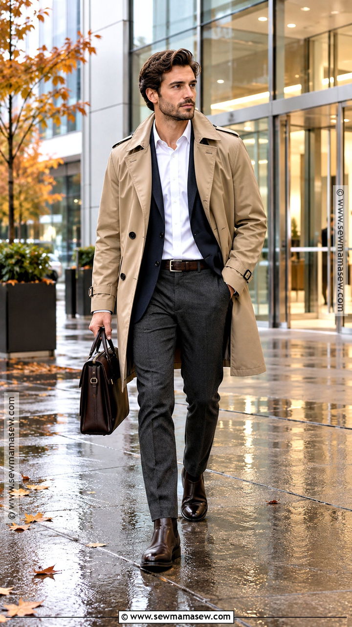 Mens Fall Trench Coat And Suit Separates Outfit - 20 men fall outfits dressy