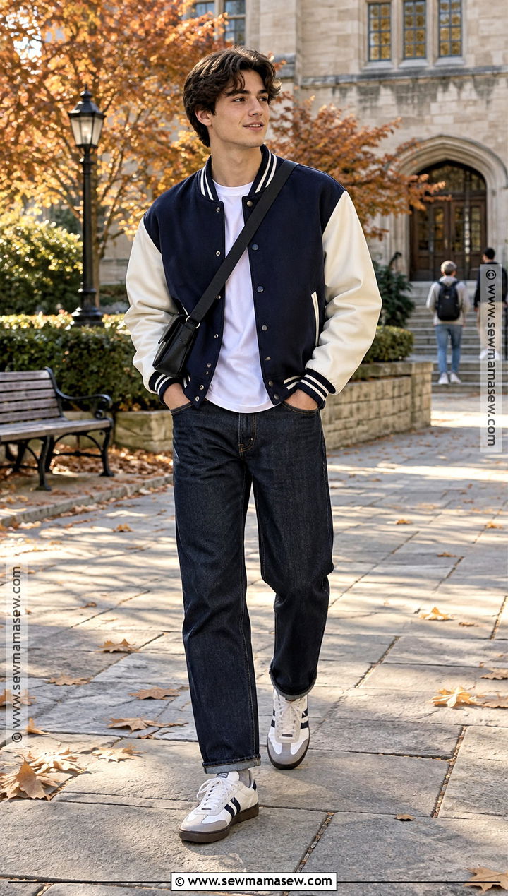Mens Fall Varsity Jacket Outfit - 20 fall outfits men aesthetic