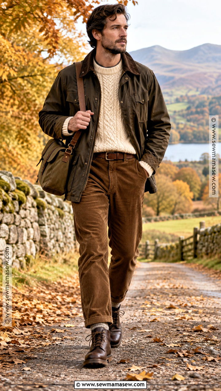 Mens Fall Waxed Jacket And Cords Outfit - 20 fall men outfits autumn