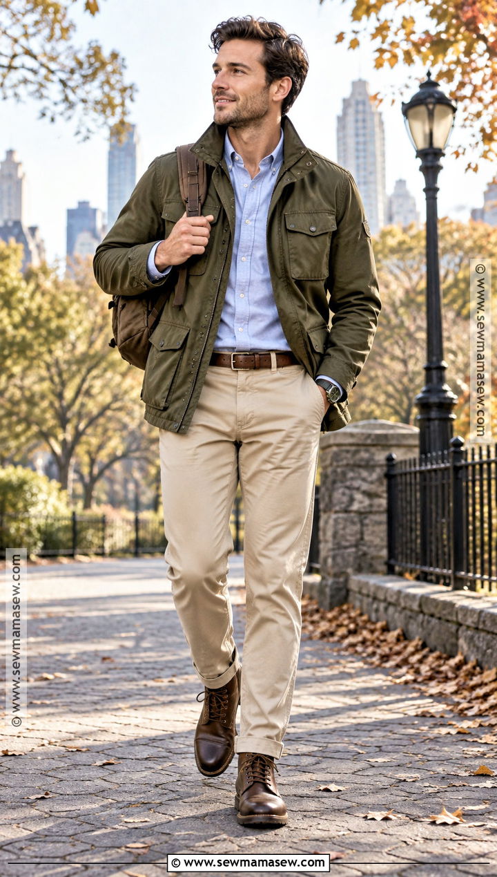 Mens Field Jacket and Chinos Outfit - 25 mens fall fashion ideas