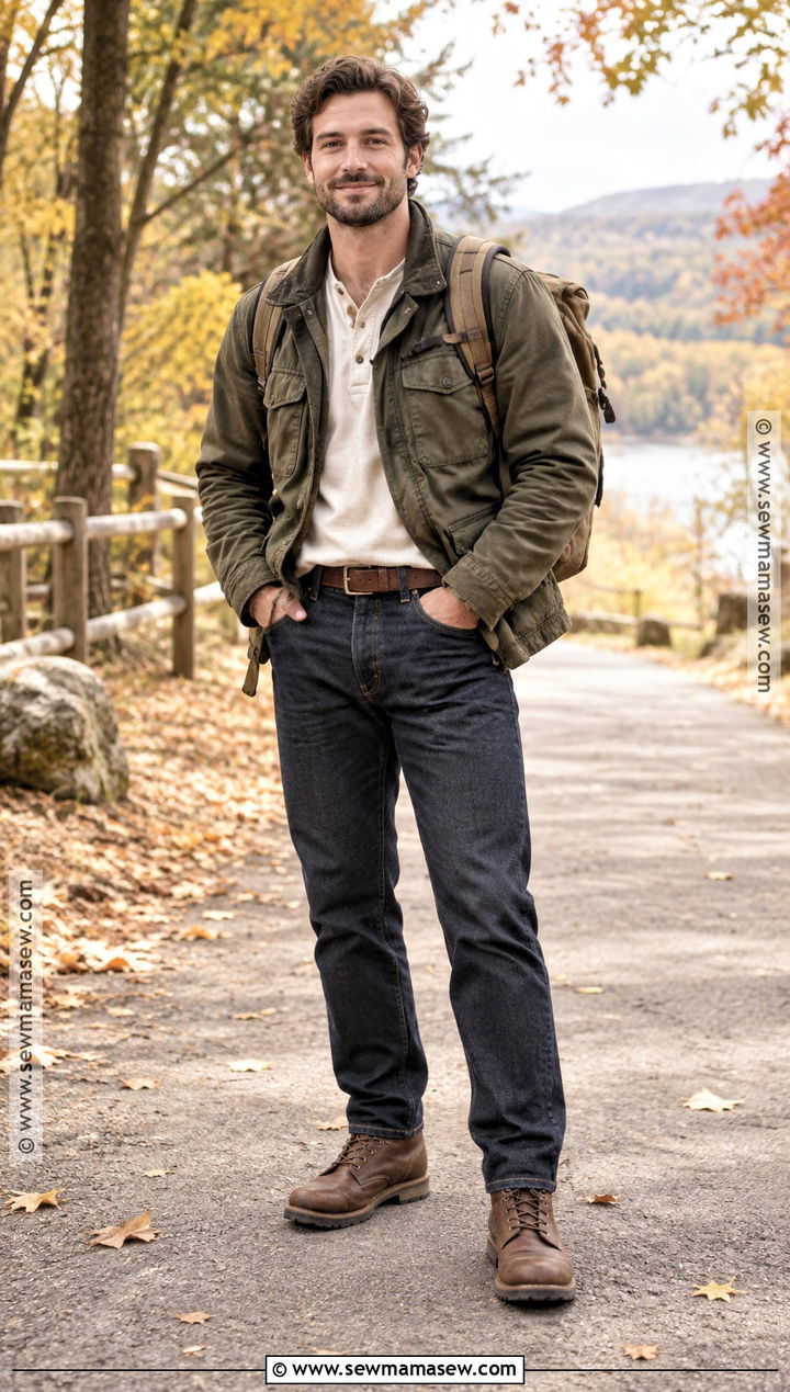 Mens Field Jacket and Henley Fall Outfit - 20 men fall fits