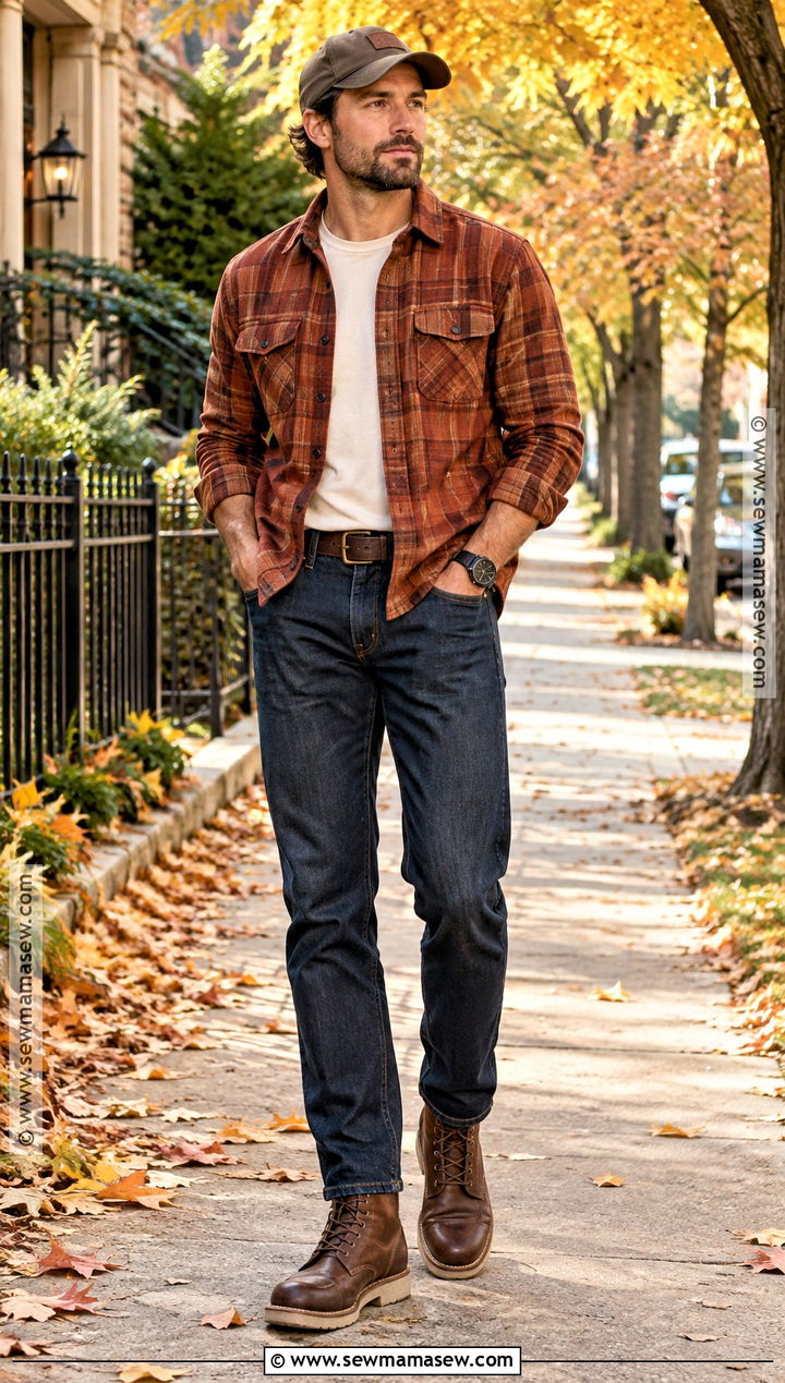 Mens Flannel Overshirt Fall Outfit - 25 fall outfits men autumn