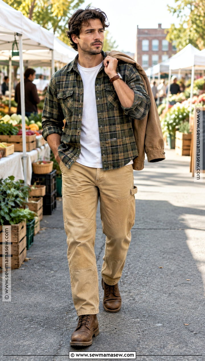 Mens Flannel Shirt And Carpenter Pants Outfit - 15 Mens Fall 2026 Fashion Ideas