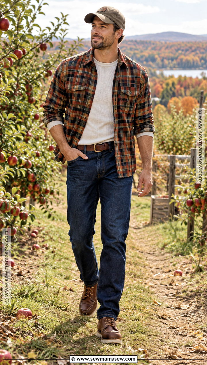 Mens Flannel Shirt And Jeans Fall Outfit - 15 Fall Aesthetic Mens Outfits