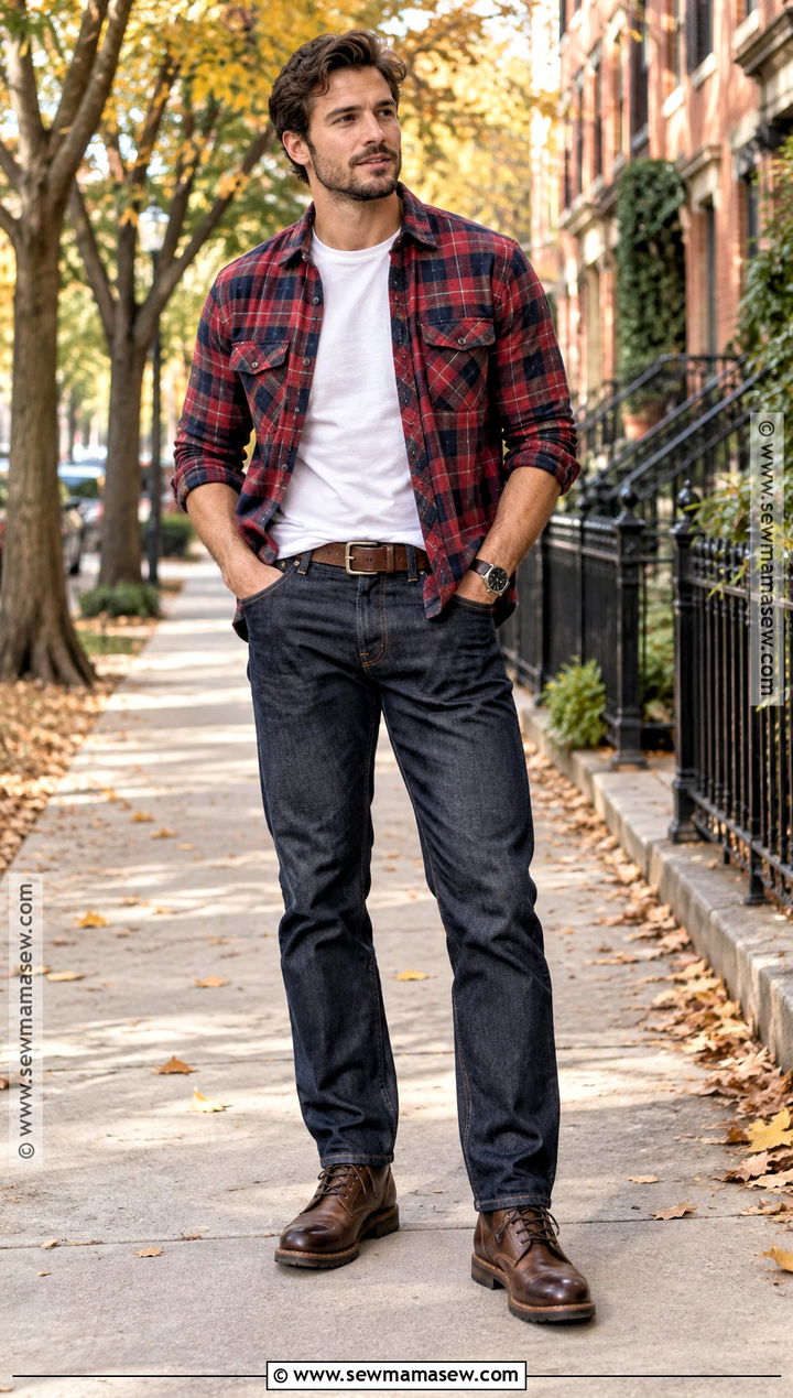 Mens Flannel Shirt Fall Outfit - 25 casual fall outfits for men