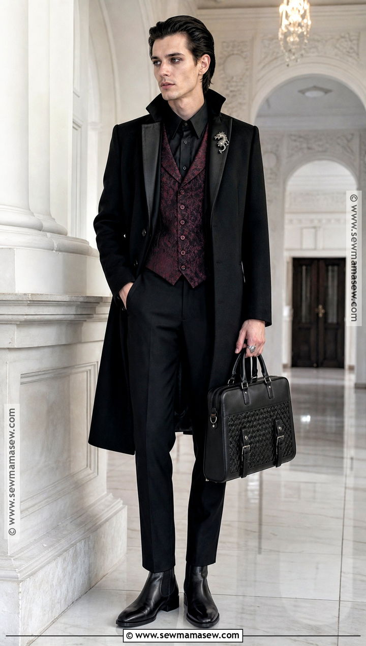 Mens Gothic Halloween Outfit With Long Coat - 50 halloween outfits