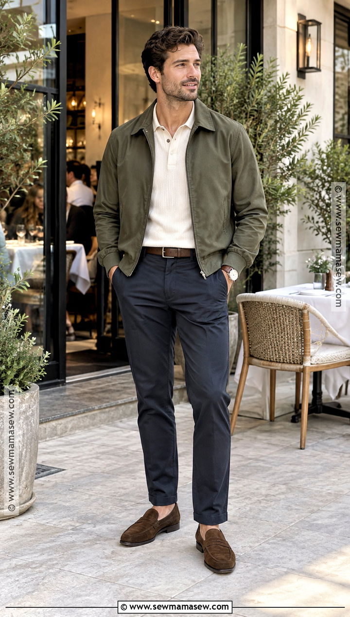 Mens Harrington Jacket And Polo Fall Outfit - 15 fall male outfits casual