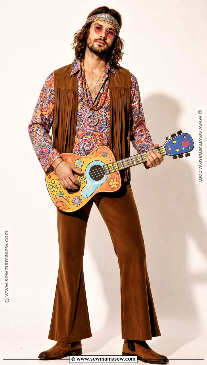 Mens Hippie Costume With Bell Bottoms - 30 60s halloween costume ideas