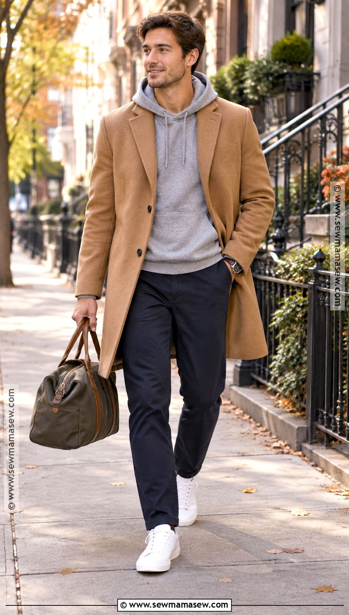 Mens Hoodie And Overcoat Thanksgiving Outfit - 25 Men Thanksgiving Outfit Ideas