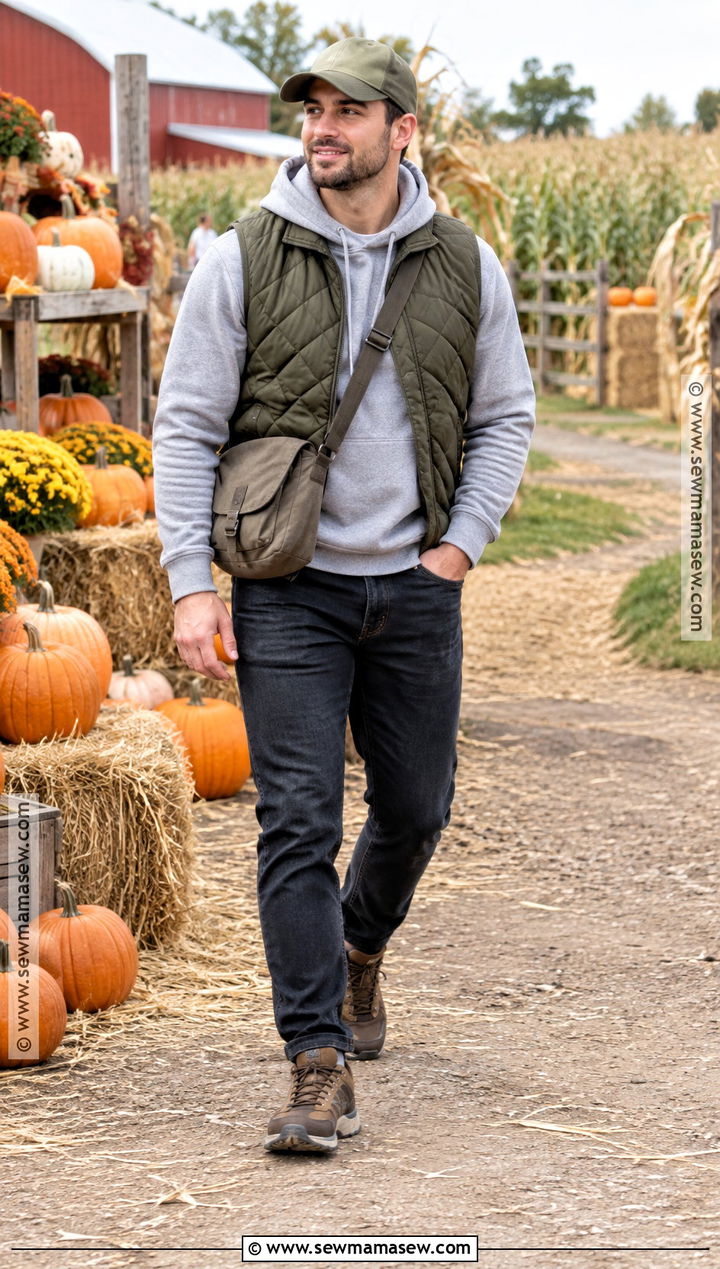 Mens Hoodie And Vest Pumpkin Patch Outfit - 20 men pumpkin patch outfit ideas