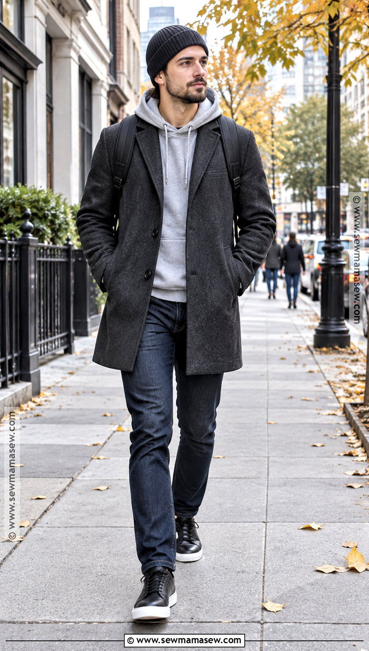 Mens Hoodie With Wool Coat And Jeans - 25 mens clothing styles casual outfits for men autumn 2026