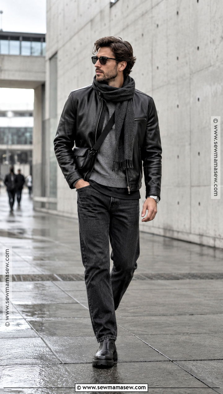 Mens Leather Jacket Berlin Fall Outfit - 15 Mens Europe Fall Outfits