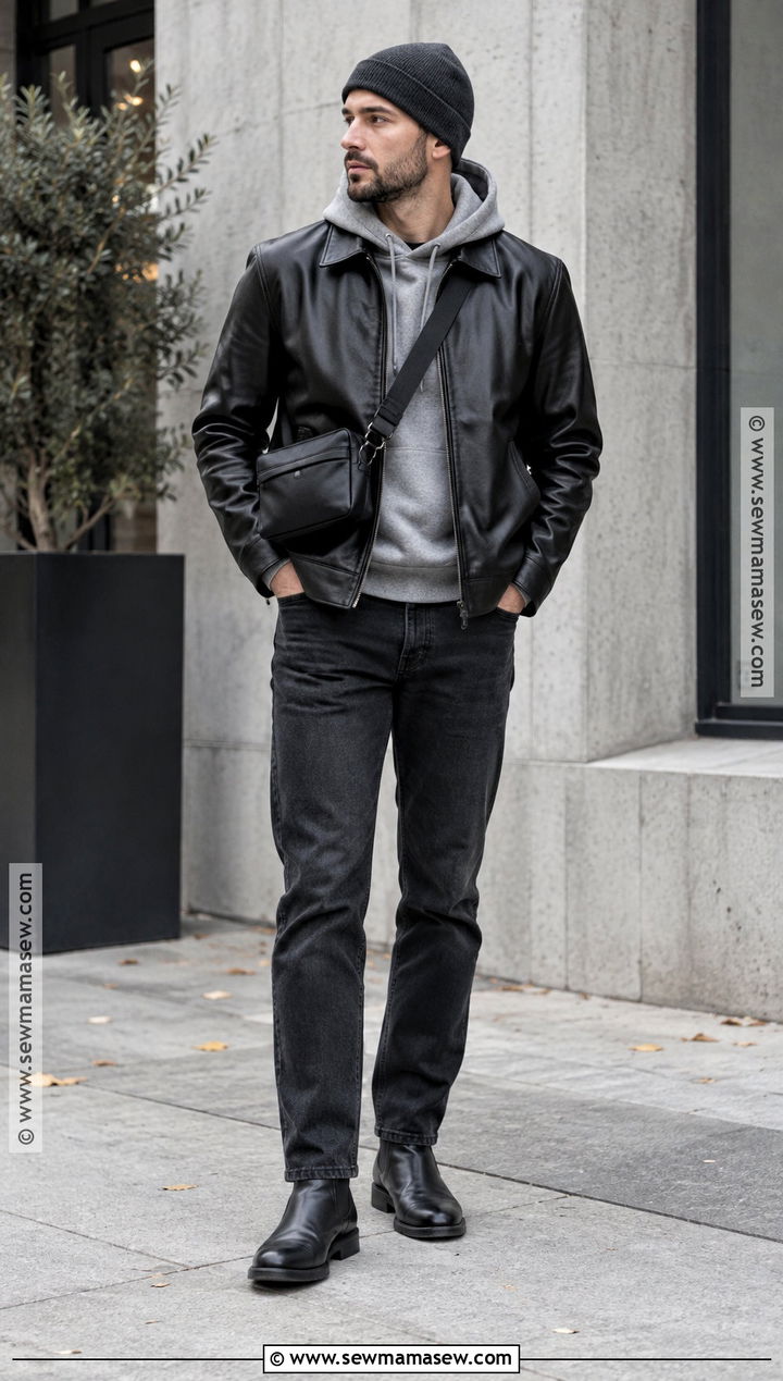 Mens Leather Jacket Fall Outfit - 25 mens outfits fall