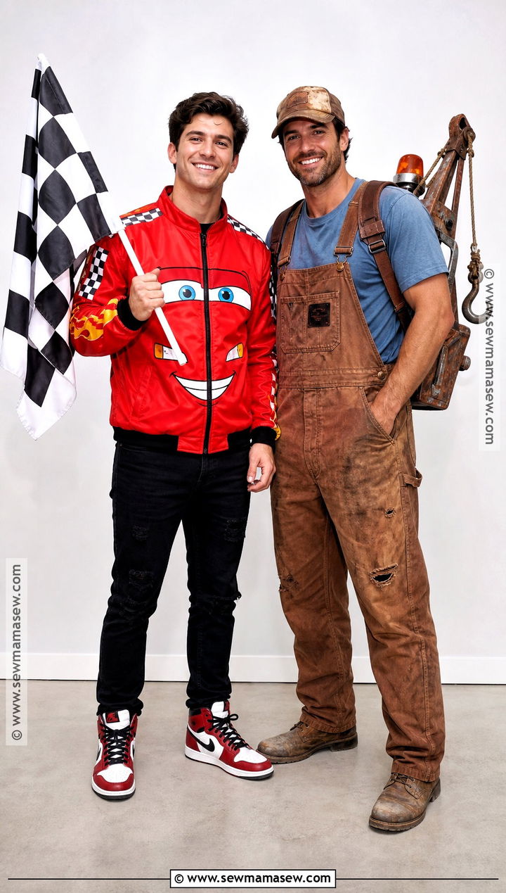 Mens Lightning McQueen And Mater Casual Costume - 35 lightning mcqueen and mater costume ideas