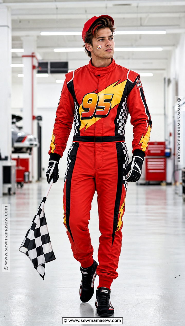 Mens Lightning McQueen Driver Costume - 30 lightning mcqueen halloween costume ideas