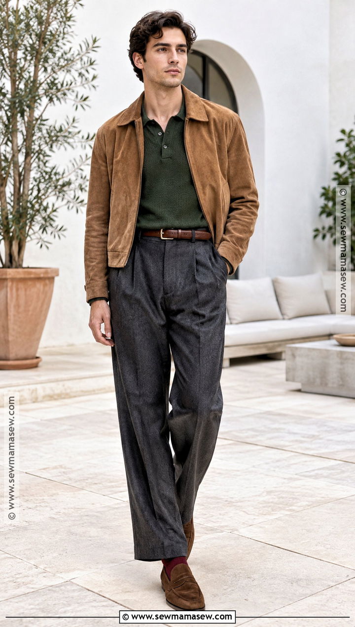 Mens Loafers and Wide Leg Trousers Outfit - 25 mens fall fashion ideas