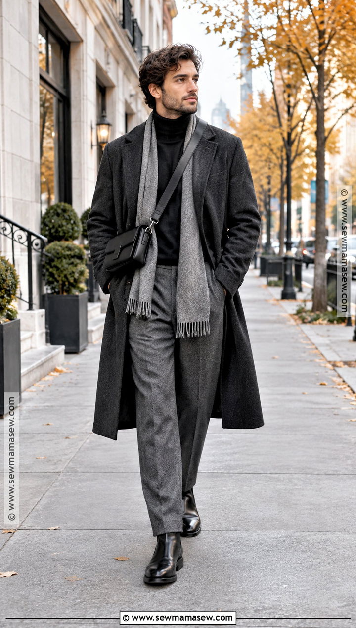 Mens Long Overcoat Fall Outfit - 15 Fall Outfits 2026 Trends for Men